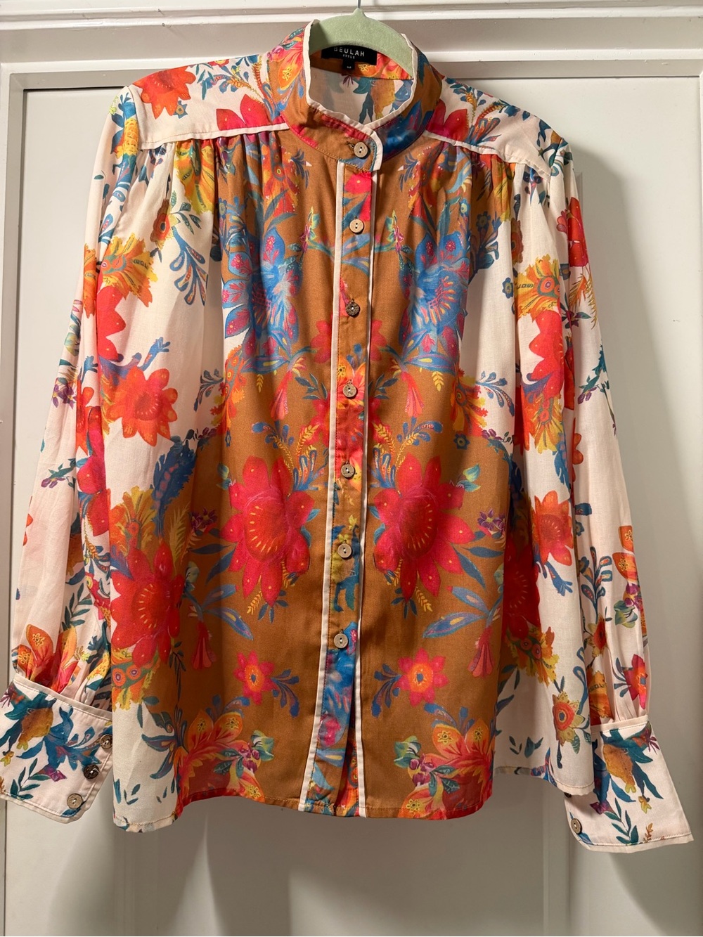 Beulah Women’s Floral Button-Up Blouse - Multicolor size m